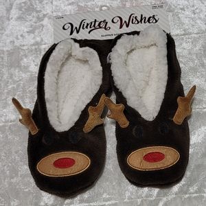 Winter Wishes Reindeer Slipper Socks